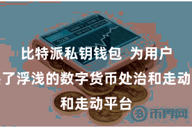 比特派私钥钱包  为用户提供了浮浅的数字货币处治和走动平台