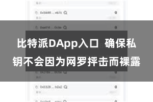 比特派DApp入口  确保私钥不会因为网罗抨击而裸露