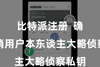 比特派注册  确保只消用户本东谈主大略侦察私钥